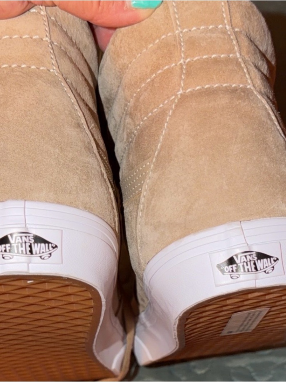 Vans High-Top Suede Sneakers in Tan - Picture 3 of 5